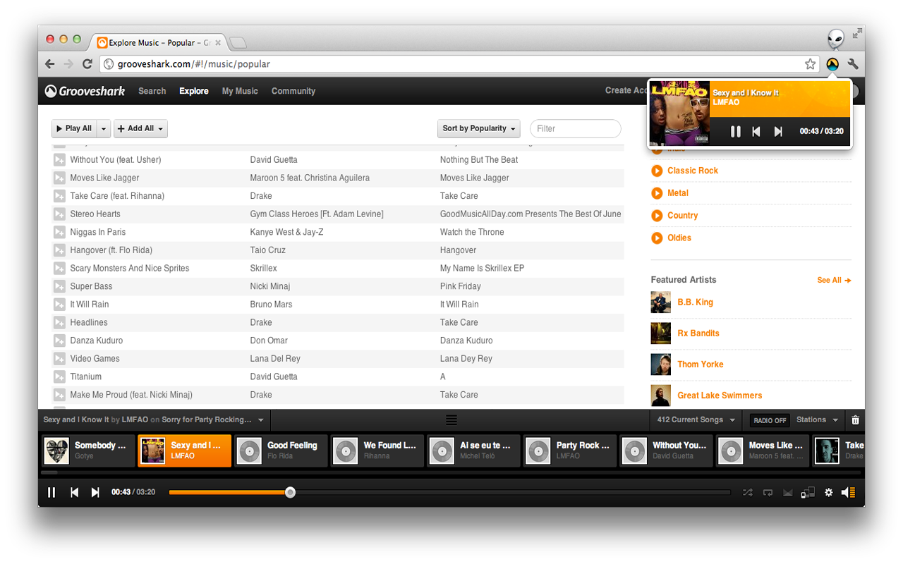 Grooveshark Explore
