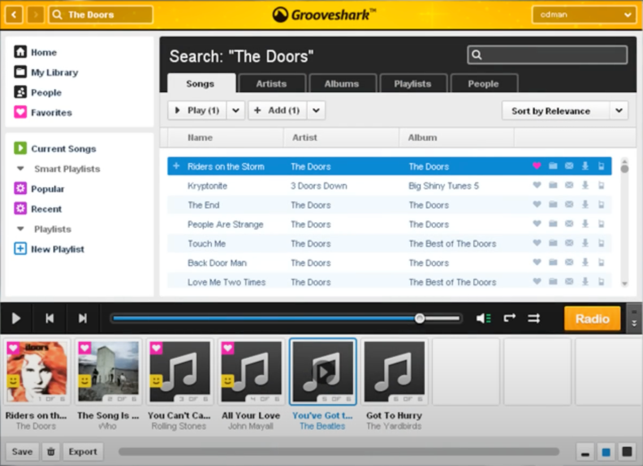 Grooveshark Search